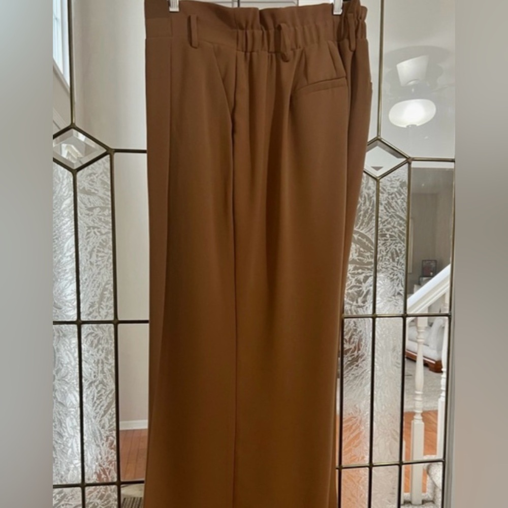 ELOQUII Elements Paper-bag High Waist, Wide Legged Pants with Belt (18-Camel)